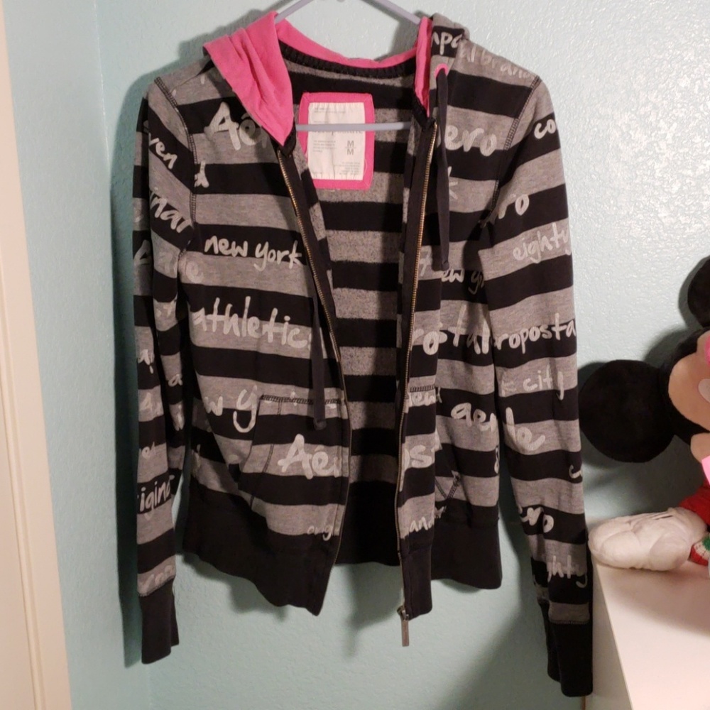 Black and gray striped jacket